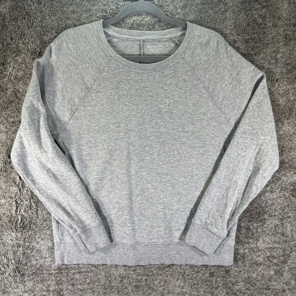 Athleta Retroterry Crewneck Long Sleeve Women's Small Gray